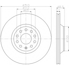 8DD 355 121-911 HELLA Тормозной диск