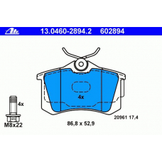 13.0460-2894.2 ATE Комплект тормозных колодок, дисковый тормоз