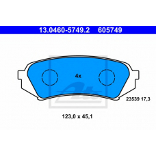 13.0460-5749.2 ATE Комплект тормозных колодок, дисковый тормоз
