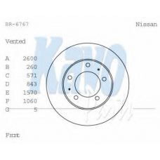 BR-6767 KAVO PARTS Тормозной диск