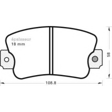 118 MGA Комплект тормозных колодок, дисковый тормоз