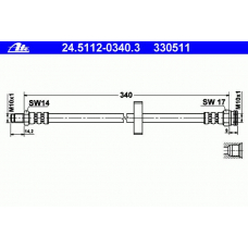 24.5112-0340.3 ATE Тормозной шланг