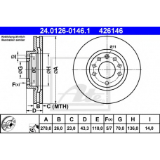 24.0126-0146.1 ATE Тормозной диск