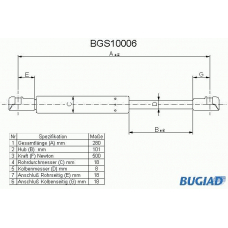 BGS10006 BUGIAD Газовая пружина, крышка багажник; Газовая пружина,