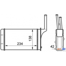 8FH 351 024-461 HELLA Теплообменник, отопление салона