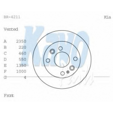 BR-4211 KAVO PARTS Тормозной диск