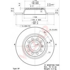 628.2065 VILLAR Тормозной диск