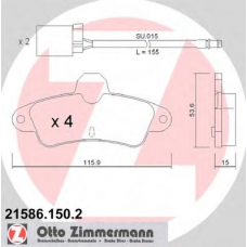 21586.150.2 ZIMMERMANN Комплект тормозных колодок, дисковый тормоз