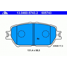 13.0460-5743.2 ATE Комплект тормозных колодок, дисковый тормоз