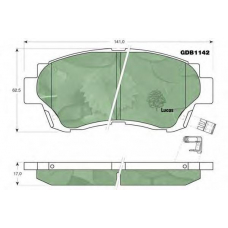 GDB1142 TRW Комплект тормозных колодок, дисковый тормоз