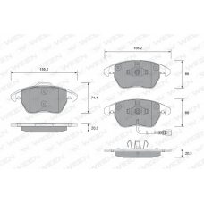 151-2710 WEEN Комплект тормозных колодок, дисковый тормоз