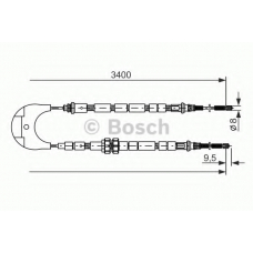 1 987 477 234 BOSCH Трос, стояночная тормозная система