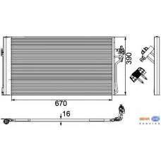 8FC 351 024-511 HELLA Конденсатор, кондиционер