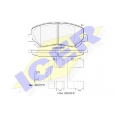 182055 ICER Комплект тормозных колодок, дисковый тормоз