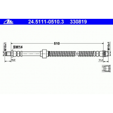 24.5111-0510.3 ATE Тормозной шланг