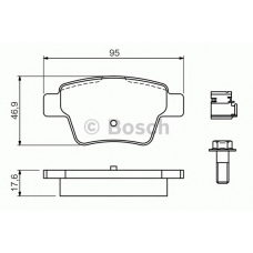 0 986 494 605 BOSCH Комплект тормозных колодок, дисковый тормоз