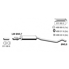 011075 ERNST Средний глушитель выхлопных газов