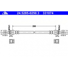 24.5285-0250.3 ATE Тормозной шланг