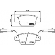 P 23 135 BREMBO Комплект тормозных колодок, дисковый тормоз