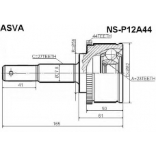 NS-P12A44 ASVA Шарнирный комплект, приводной вал