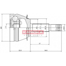 6544 KAMOKA Шарнирный комплект, приводной вал