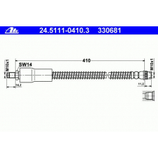 24.5111-0410.3 ATE Тормозной шланг