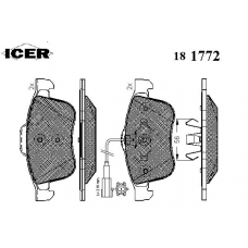 181772 ICER Комплект тормозных колодок, дисковый тормоз