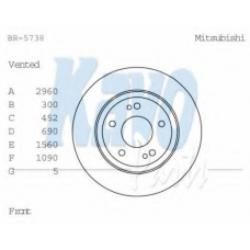 BR-5738 KAVO PARTS Тормозной диск