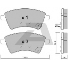 BPFI-1020 AISIN Комплект тормозных колодок, дисковый тормоз