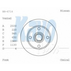 BR-6714 KAVO PARTS Тормозной диск