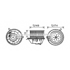 VW8342 AVA Электродвигатель, вентиляция салона