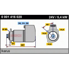 0 001 416 020 BOSCH Стартер 24v, 5.4kw