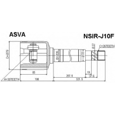 NSIR-J10F ASVA Шарнирный комплект, приводной вал