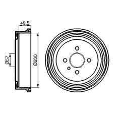 0 986 477 100 BOSCH Тормозной барабан