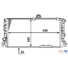 8MK 376 713-551 HELLA Радиатор, охлаждение двигателя