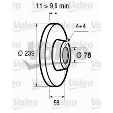 186240 VALEO Тормозной диск