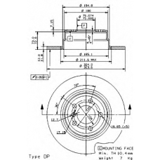 08.7019.80 BREMBO Тормозной диск