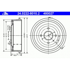 24.0222-8010.2 ATE Тормозной барабан