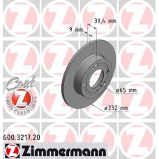 600.3217.20 ZIMMERMANN Тормозной диск