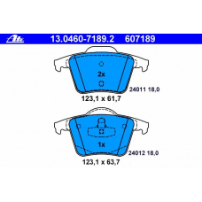 13.0460-7189.2 ATE Комплект тормозных колодок, дисковый тормоз