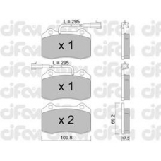 822-251-0 CIFAM Комплект тормозных колодок, дисковый тормоз