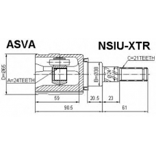 NSIU-XTR ASVA Шарнирный комплект, приводной вал