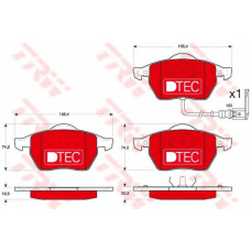 GDB1403DTE TRW Комплект тормозных колодок, дисковый тормоз