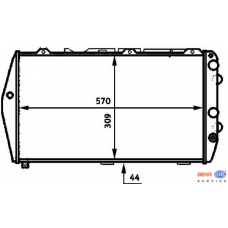 8MK 376 715-141 HELLA Радиатор, охлаждение двигателя