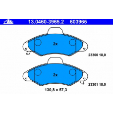 13.0460-3965.2 ATE Комплект тормозных колодок, дисковый тормоз
