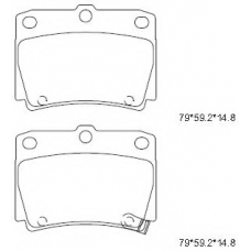 KD4725 ASIMCO Комплект тормозных колодок, дисковый тормоз