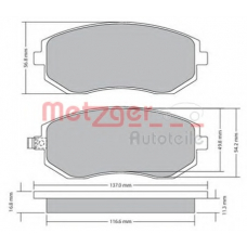 1170312 METZGER Комплект тормозных колодок, дисковый тормоз