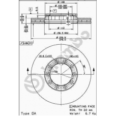 09.6734.20 BREMBO Тормозной диск