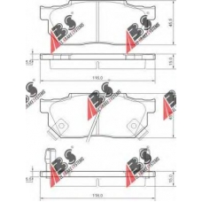36167 ABS Комплект тормозных колодок, дисковый тормоз