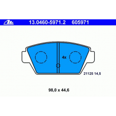 13.0460-5971.2 ATE Комплект тормозных колодок, дисковый тормоз
